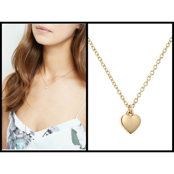 💕TED BAKER LONDON💕 Hara Tiny Heart Dainty Gold Necklace NWT - Picture 2 of 8